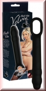 Schwarzer Vibrator mit gewellter Spitze