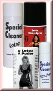 Latex-Pflege-Set, Puder, Spray und Waschmittel