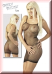 Schwarzes Netz Minikleid mit Spaghettiträgern